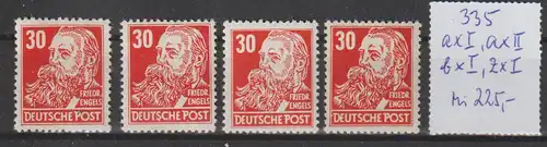 DDR Köpfe II spezial: 30 Pfg. in 4 Farb-/WZ-Varianten, **, BPP-geprüft