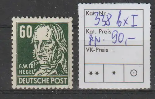 DDR Köpfe II spezial: 60 Pfg. in Variante b XI, **, BPP-geprüft
