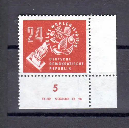 DDR, Volkswahlen 1950 mit DV, postfrisch.