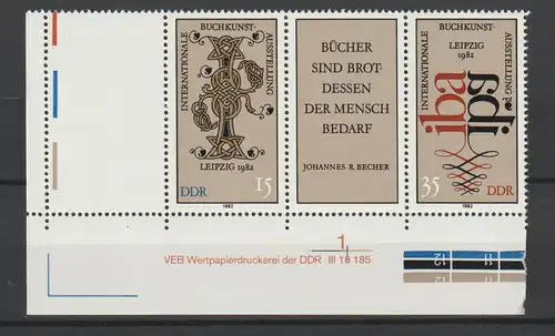 DDR Druckvermerke: Buchkunst (1982); mit Leerfeld