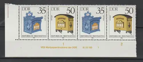 DDR Druckvermerke: Hist. Briefkästen (1985)