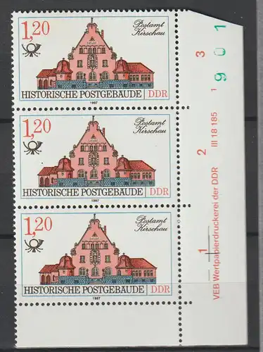 DDR Druckvermerke: 1,20 M Postgebäude (1987)