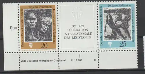 DDR Druckvermerke: 20 Jahre FIR (1971)