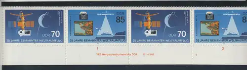 DDR Druckvermerke: 25 Jahre bemannter Raumflug (1986)