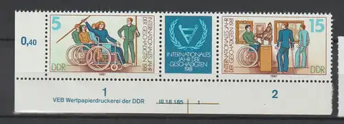 DDR Druckvermerke: Jahr der Behinderten (1981)