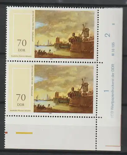 DDR Druckvermerke: 70 Pfg. Gemälde (Hauptwert); 1982