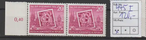 DDR PF/Besonderh.: Tag der Briefmarke 1954 mit PF I, **, gepr. 