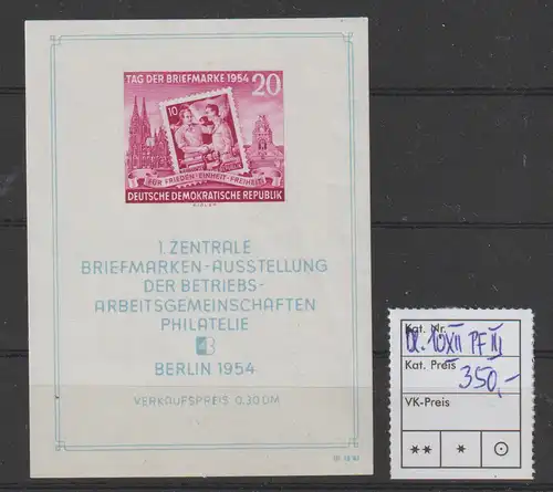DDR PF/Besonderh.: Block 10 mit PF III, **, gepr.