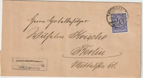 Gerichtsbrief mit EF. Mi.-Nr. D 19a.