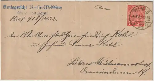 Gerichtsbrief mit EF. Mi.-Nr. D 30.