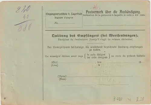 Bayern: Auslandspaketkarte mit EF 85 II