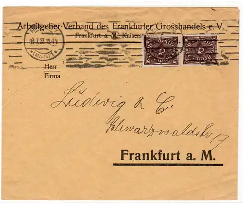 Firmen-Orts-Drucksache mit Nr. 231 in b-Farbe; senkr. Paar