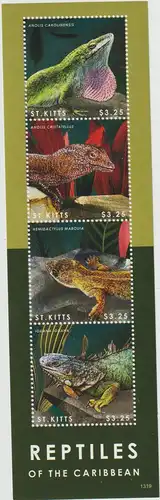 St. Kitts: Reptilien der Karibik im Kleinbogen und Block