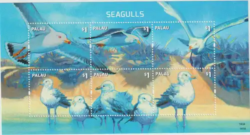 Palau: Seevögel in 2 Kleinbogen
