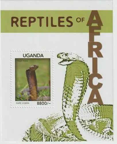 Uganda: Reptilien von Afrika  Kleinbogen und Block