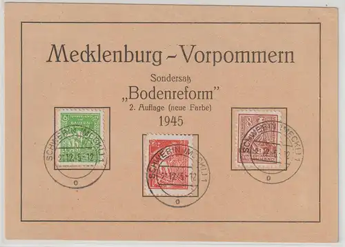 SBZ, MVP, Bodenreform in b-Farbe, auf Schmuck-Karte, geprüft Kramp