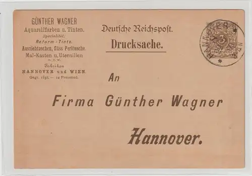 DR Privatganzsache PP 8: Werbekarte Günther Wagner, Pelikan-Tinte, gebr. 