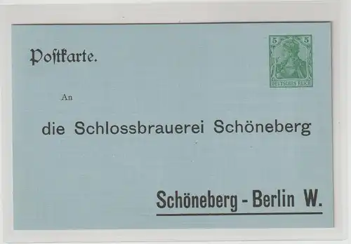 DR Privatganzsache PP 27: Bestellkarte Brauerei Schöneberg