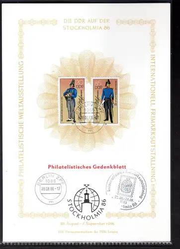 DDR-Gedenkblatt, Stockholmia 86