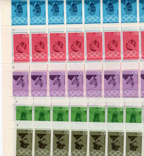 561 - 65 (Olympische Spiele 1968) kompletter Schalterbogen-Satz, postfrisch.