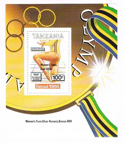 Tansania: Sommerolympiade Seoul 1988; Satz und Block