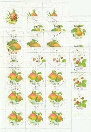 Russland: Früchte Kleinbögen, ** (MNH)