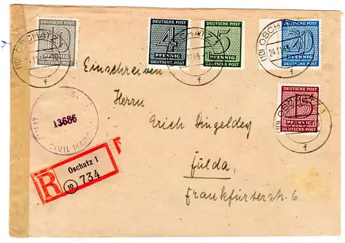 Westsachsen: Eingeschriebener Fern-Brief mit Mi.F. Mi.-Nr 133xb ua.