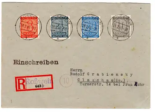 Westsachsen: R-Brief, zentrische Abstempelungen  Mi.-Nr ex. 126-137 y