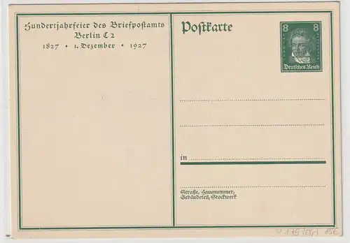 Dt. Reich: Ganzsache P 179 (100 Jahre Briefpostamt), ungebraucht