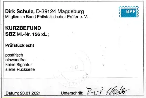 Westsachsen 3 Pfg. Abschied mit Leerfeld (156 x L), **, KBf. Schulz BPP