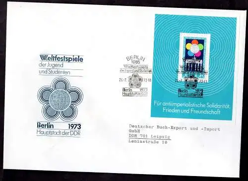 DDR, FDC Block "Weltfestspiele der Jugend und Studenten"