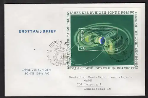 DDR, FDC. Mi.-Nr. Block 20-22 (Jahr der ruhigen Sonne)