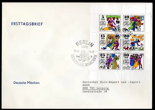 DDR, FDC  Kleinbogen "Jorinde und Joringel"