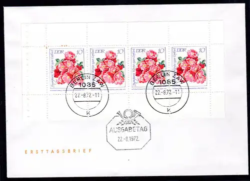 DDR FDC Heftchenblatt 14 und 15C (!) (Rosen)