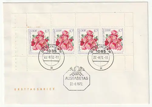 DDR FDC Heftchenblatt 14 und 15 (Rosen)