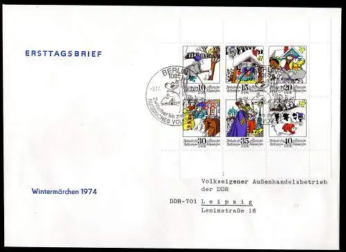 DDR, FDC  Kleinbogen "Zwitscher hin uns zwitscher her"