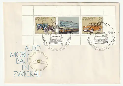 DDR, FDC  Kleinbogen Automobilbau Zwickau