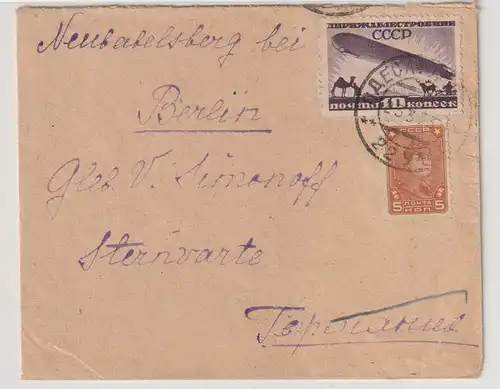 Sowjetunion: 1933: Brief nach Berlin mit Zeppelinmarke