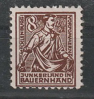 SBZ, MVP, 8 Pfg. Bodenreform in aa-Farbe, postfrisch, geprüft