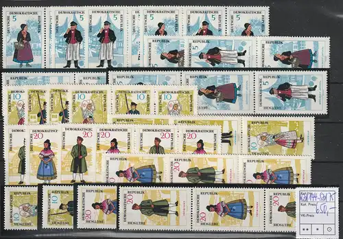 DDR Sorbische Trachten I alle Zusammendrucke, ** (MNH)