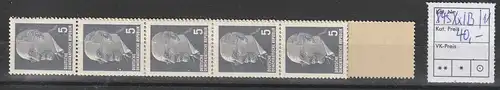 DDR Ulbricht 5 Pfg. Rollenmarke im 11er-Streifen, ** (MNH)