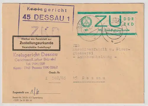 DDR ZKD-Brief: Mit Zustellurkunde