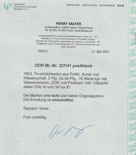 DDR: "Köpfe II", **, Attest Mayer