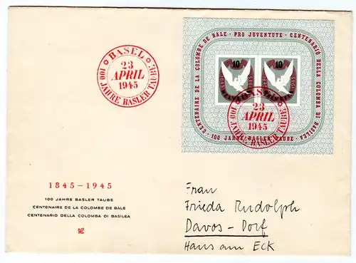 Schweiz: Block 12 auf Schmuckbrief