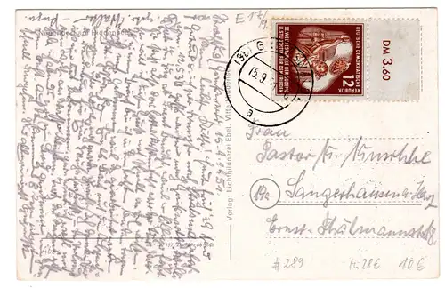 DDR 12Pfg. Weltfestspiele 1951 Fernkarte mit EF.vom OR.