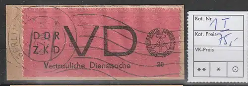 DDR ZKD D 1 mit Plattenfehler I, gest.
