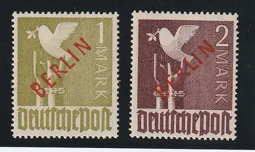 Berlin 1949, Rotaufdrucksatz (21 - 34), ** mit FA Schlegel