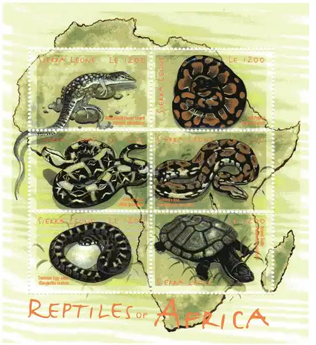 Sierra Leone Block Schlangen/Eidechsen