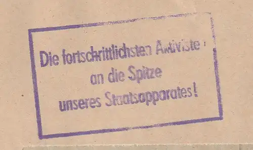 DDR: Losungsstempel "Die fortschrittlichsten Aktivisten ..."