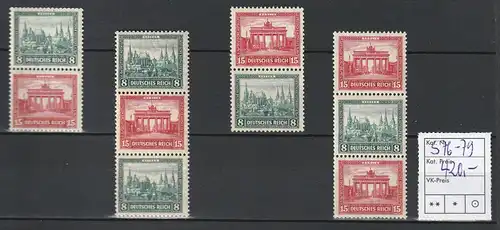 DR  Nothilfe 1930 - Zusammendrucke S 76 - S 79, **